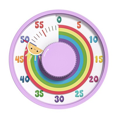 Secura 60-Minute Rainbow Visual Timer 6-Inch Mechanical & Sun Purple