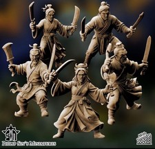 Fantasy China Peasant Militia Tabletop Miniatures X10 28mm