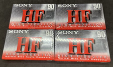 Lot of 4 New Sealed SONY HF 90 Minute Blank AUDIO CASSETTE TAPES Normal Bias