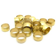 25 PCS Brass Compression Fitting Sleeves Ferrule Rings Fits 6mm Tube
