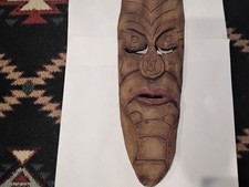 Hand Carved Large Wooden Wall Hanging Style Tiki Tribal Mask