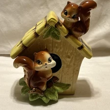 1950’s Vintage Super Rare Big Eye Squirrel House Coin Money Bank 