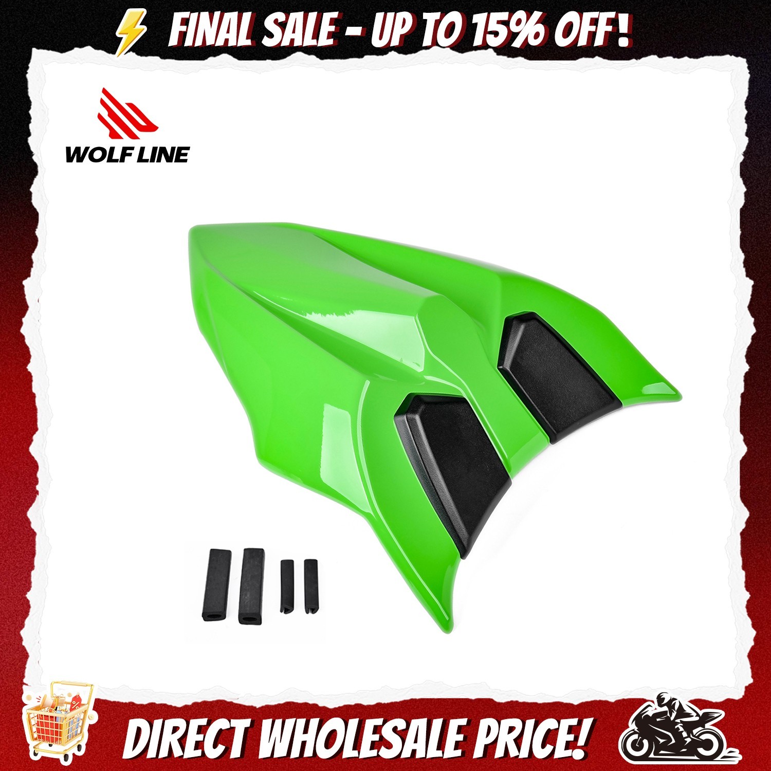 WOLFLINE MOTO Rear Passenger Seat Cover For NINJA Z 650 Ninja650 Z650 2017-2023