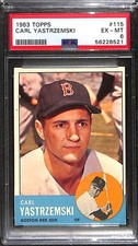 1963 Topps #115 Carl Yastrzemski Red Soz HOF PSA 6 EX-MT 56228521 