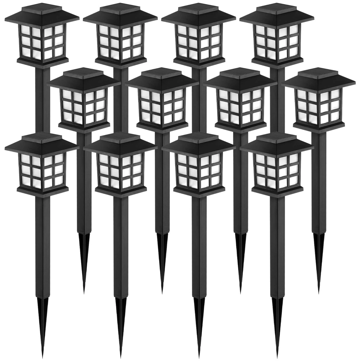 Stylish Solar Outdoor Lighting - 12 Pack LED Lights for Yard
