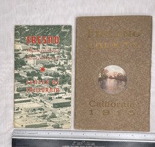 Vintage History Fresno County & City of Fresno California Map & 1915 Booklet