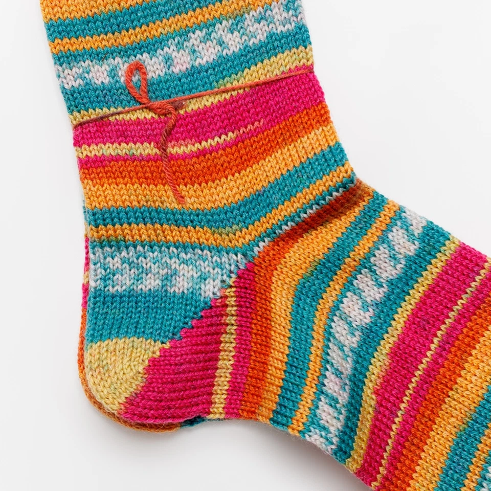 Handmade Wool Knit Socks | Colorful Striped Turkish Yarn - Image 3 of 4
