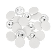 20Pcs Fabric Cloth Covered Button 20mm 32L Metal Shank Buttons White