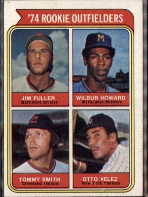 1974 Topps Rookie Outfielders (Fuller / Howard / Smith / Velez) #606