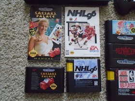 HUGE LOT - Sega Genesis console MK-1631 w/16 games, controller TESTED! READ