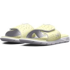 Under Armour 3026027 Women's UA Ignite Pro Slides, Lemon Ice, Size 8