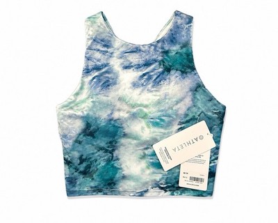 Athleta Conscious Longline High Neck Tie Dye Sports Bra Yoga Tank Size XS NWT
