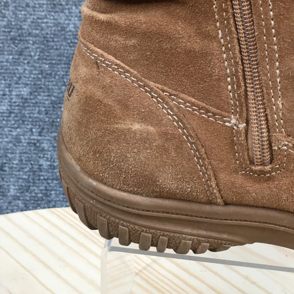 Khombu Ankle Boots Womens 8M Brown Laura Round Toe Zip Casual Faux Fur Leather - Image 4 of 4