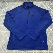 Macpac Jumper Mens Large Blue Fleece 1/4 Zip Sweater Hiking Outdoor Polartec