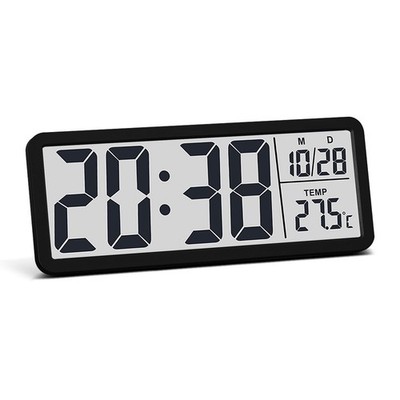 LCD Digital Wall Clocks Battery Operated, 8.5'' Modern Wall Clocks for Living ...