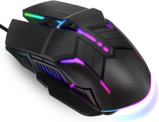 Mouse gamer con cable usb luces rgb 4 niveles de dpi y 6 botones ergonomico