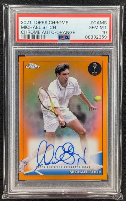 Michael Stich - Topps Chrome - Orange -2021 - On Card Auto - PSA 10