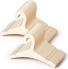 50 Packs Wooden Baby Hangers, 9 Inch Baby Clothes Hangers Cute Non Slip Kids