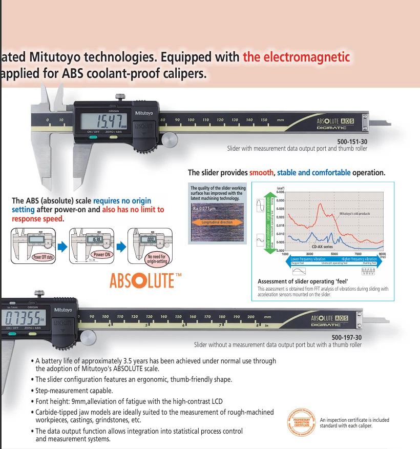 Mitutoyo Japan 500-196-30 300mm/12 Absolute Digital Digimatic Vernier Caliper - Image 3 of 3