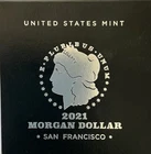 2021 Morgan Silver Dollar  San Francisco  US Mint $1 OGP Box COA .999  21XF