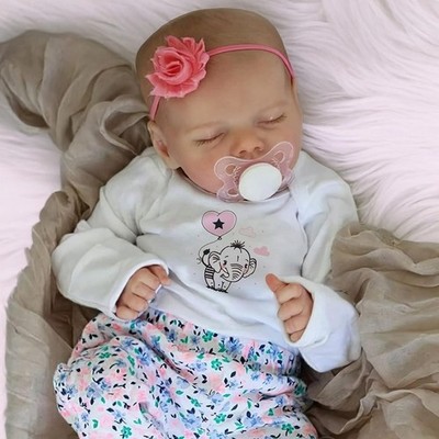 Reborn Puppen 17 Zoll handgefertigter weicher Stoffkörper - lebensechte Eigenschaften, Geschenk
