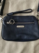 Bessie Of London Navy Snakeskin Small Bag