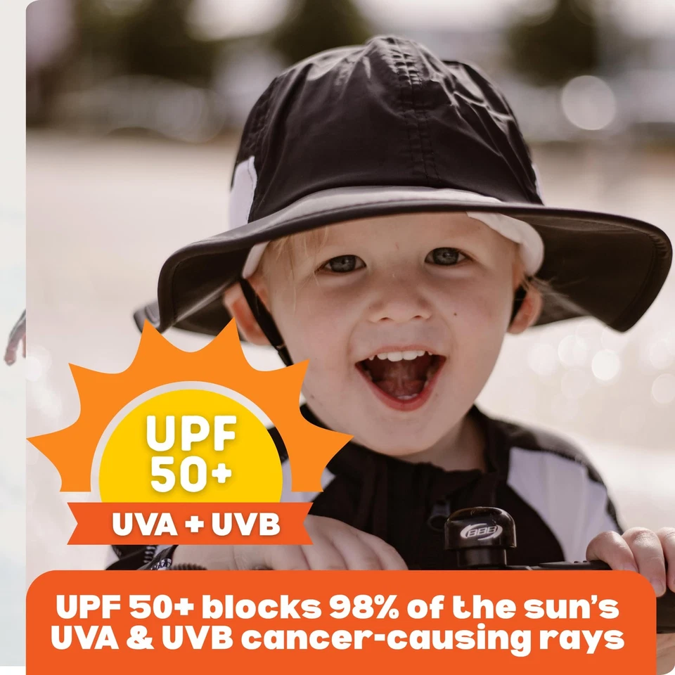 Wide Brim Sun Hat | UPF 50+ Protection for Baby Toddler and Kids Black - Image 4 of 4