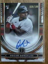 2023 Topps Tribute - Tribute Autographs Oscar Gonzalez #TA-OG Blue /150 (AU, RC)