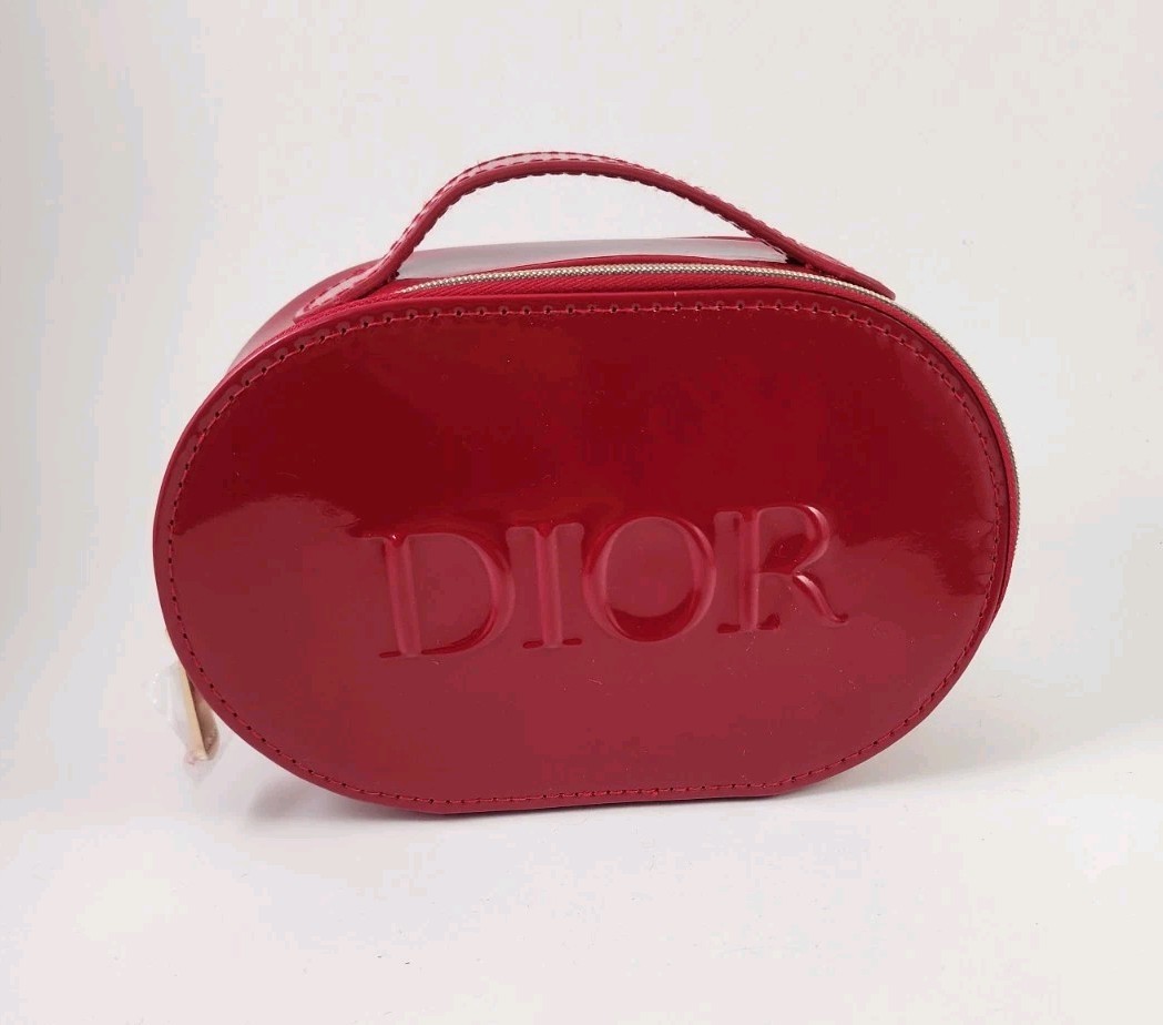dior travel makeup bag Fabric Canvas Toiletry Dopp Kit Pouch case with – Aroma Pier Inc Dior Gentle White Pleated Velvet