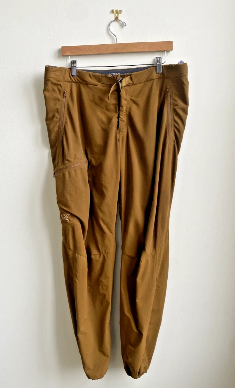 Arc'teryx Gamma LT Pant Men's Large Short Brown Softshell Hiking Climbing DWR