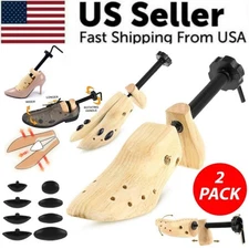 2023 One Pair 2-way Wooden Adjustable Shoe Stretcher for Men Women Size 9-13