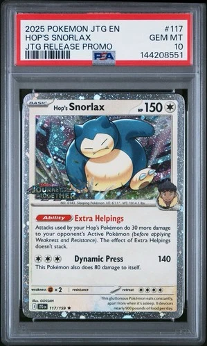 Pokemon Hop's Snorlax Journey Together Prerelease Holo Promo #117 PSA 10 Pop 11