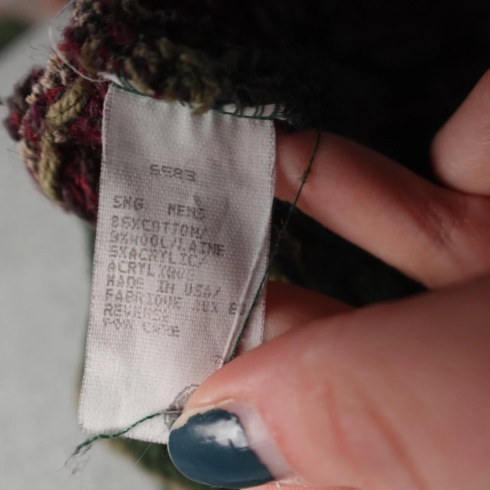 Suéter Woolrich De Colección Para Hombres XL Verde Isla Justa Cuello Redondo Tejido Hecho en EE. UU. Años 90 Foto 4 de 4