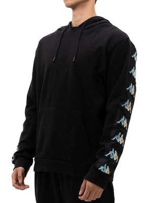  Kapuzenpullover Hoodie HERREN Kappa Band 10 Lirt Schwarz Baumwolle French Terry 