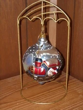 Krebs Holiday Wonderland Collection ornament with Stand Santa in Train NIB