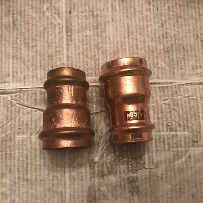Lot Of 2  Nibco Viega 1  x 1 1/4  Press Copper Reducing Coupling Reducer