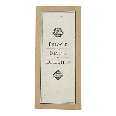 Disney Yacht & Beach Club Resort Menu Private Dining Delights Brochure 1992 VTG
