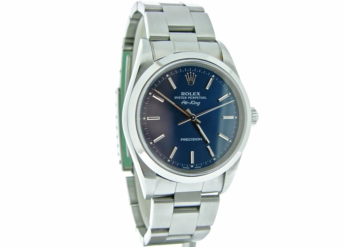Rolex Air King Precision Mens Stainless Steel Watch Oyster Band
