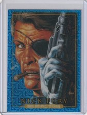 NICK FURY 2024 Marvel masterpieces '92 Platinum #64 Blue Traxx Parallel Card