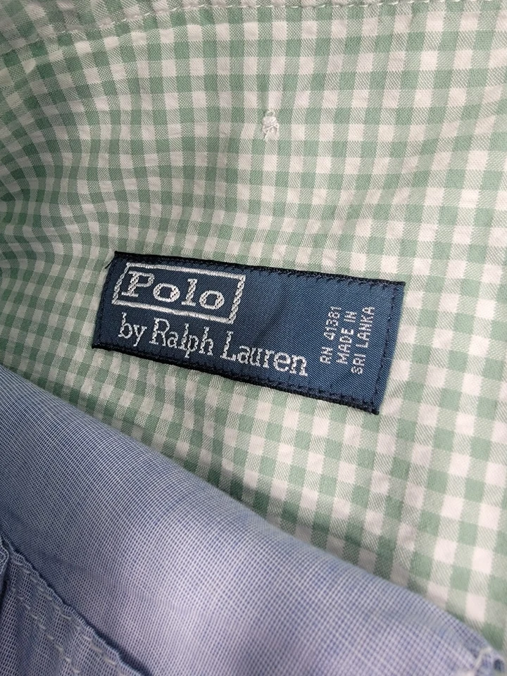 NEW Vintage Polo Ralph Lauren Men's 50B Big Green White Plaid Check Shorts NWT - Image 4 of 4