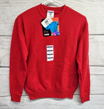Vintage 90's Jerzees Kids Blank Crewneck Sweatshirt Youth Large Red NOS