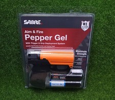 Sabre Aim and Fire, Self Defense Pepper Spray Gel, UV Marking, Black - SDP-G-03