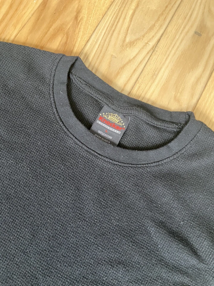 Camisa térmica para hombre manga larga tejido gofre capas cálidas talla grande Foto 3 de 4