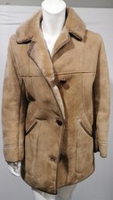 Nursey's Vintage Light Brown Sheepskin Shearling Coat Size 14 Delboy