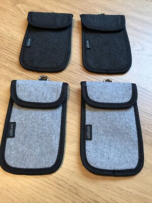 Signalblockierung RFID Auto Schlüsselanhänger/Etui - Tweed GRAU X 4ER PACK - ADDSAM CREATIONS