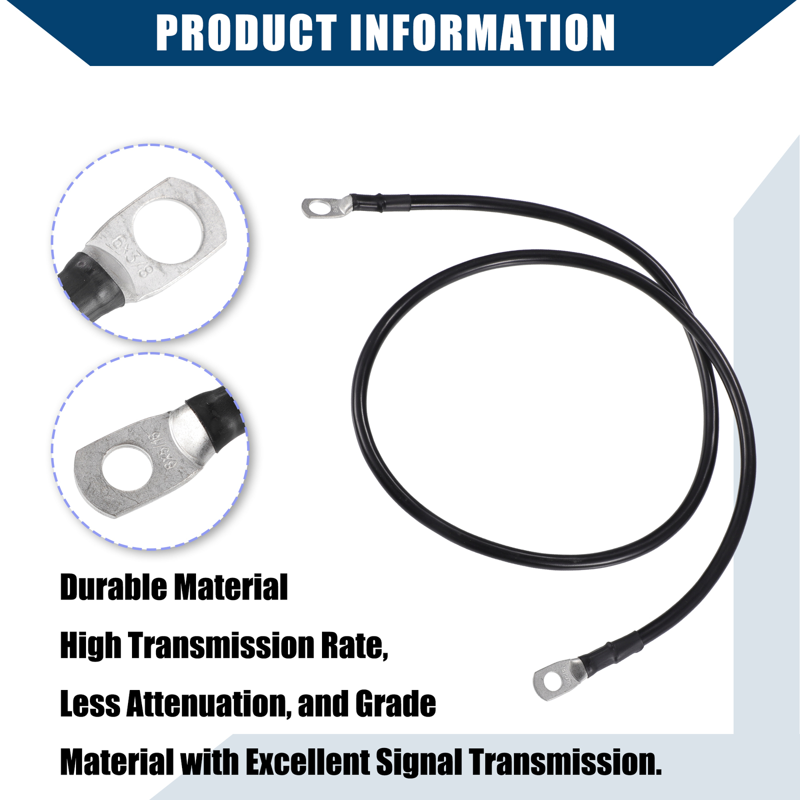 Car Battery Inverter Cables 6 AWG Gauge 5/16"5/8" Battery Terminal 3ft Black eBay