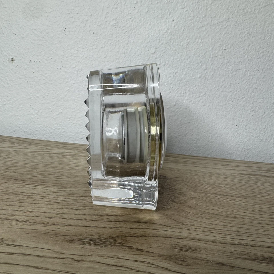 Cristal d’Arques Francés 24% Cristal Reloj de Escritorio de Pie Cuadrado Vintage Años 80 Foto 3 de 4