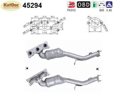   Katalysator für BMW 3er, 3.0, 155/160/200kW, 840mm, Euro 5
