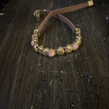 BoHo Leather and Jewel Wrap Bracelet. Magnet closure.