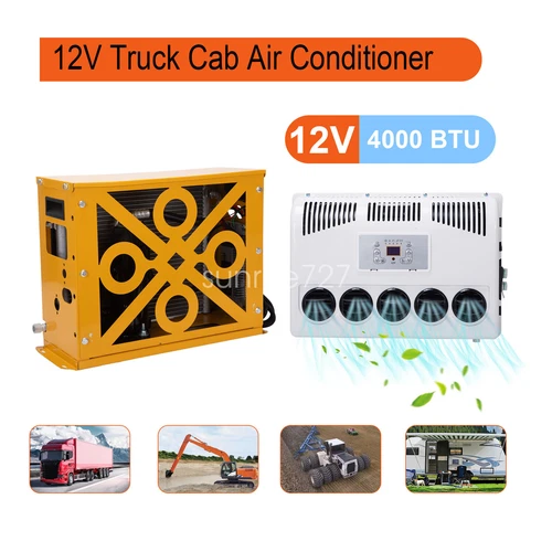 DC12V Truck Cab Air Conditioner Mini Split AC Kit For Semi Trucks Bus RV Caravan